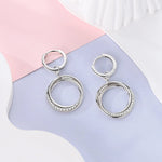 Infinity Circle Drop Earrings with Cubic Zirconia Accents