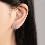 Iridescent Butterfly Hoop Earrings