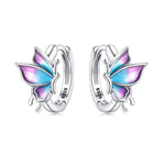 Iridescent Butterfly Hoop Earrings