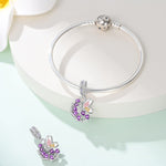 Lavender Blossom & Butterfly Dangle Charm