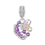 Lavender Blossom & Butterfly Dangle Charm