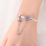 Lavender Dragonfly Bracelet with Safety Charm