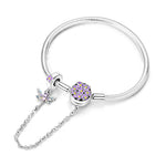 Lavender Dragonfly Bracelet with Safety Charm