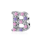 Pink & Purple Flower Letter A~Z Alphabet Charm