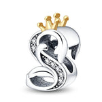 Crowned Royal Letter A~Z Alphabet Charm