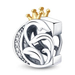 Crowned Royal Letter A~Z Alphabet Charm
