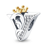 Crowned Royal Letter A~Z Alphabet Charm