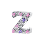 Pink & Purple Flower Letter A~Z Alphabet Charm