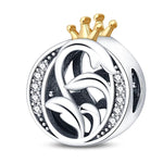 Crowned Royal Letter A~Z Alphabet Charm