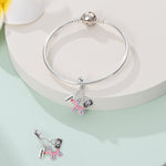 Lucky Balloon Animal, Heart Bag, & Lucky Tag Triple Dangle Charm