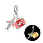 Luminous Red Suitcase & Airplane Traveler’s Charm