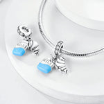 Milk Carton and Croissant Breakfast Dangle Charm