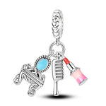 Mirror, Comb & Lipstick Triple Dangle Charm