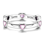Mom’s Love Heart Gemstone Band Ring