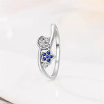 Moon & Star Crystal Ring
