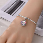 Mother & Baby Elephant Crystal Dangle Charm