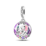 Mother & Baby Elephant Crystal Dangle Charm