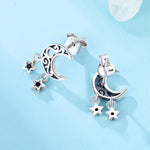 Mystic Moon and Stars Drop Earrings