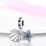 Ocean Clam Shell Flower Dangle Charm