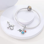 Ocean Palm Turtle and Sun Triple Dangle Charm