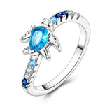 Ocean Turtle with Blue Crystal Ring