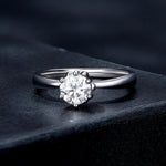 Letoton Classic Moissanite Solitaire Engagement Ring