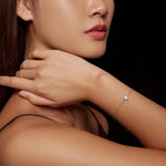 Letoton Solitaire Sterling Silver Moissanite Bracelet