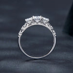 Letoton Three-Stone Moissanite Ring