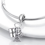Paris Eiffel Tower Croissant Coffee France Holiday Dangle Charm