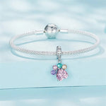 Pastel Pawprint Gemstone Dangle Charm