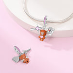 Peaceful Bear with Heart & Love Letter Triple Charm