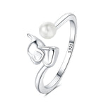 Pearl Bow Ring with Delicate Knot Design