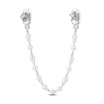 Pearl Strand with Starfish & Shell Safety Chain Charm