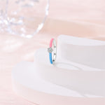 Pink & Blue Enamel Flower Ring