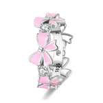 Pink Enamel Bows & Sparkling Stones Ring