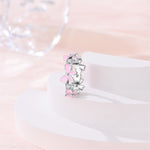 Pink Enamel Bows & Sparkling Stones Ring