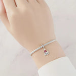 Pink Heart Coffee Cup Love Dangle Charm