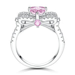 Pink Heart-Shaped Sparkling Stone Ring
