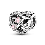 Pink Paw & Heart Infinity Love Charm