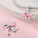 Pink Sweet Dessert Triple Dangle Charm