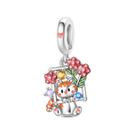 Playful Kitten on a Swing Dangle Charm