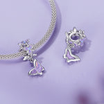 Purple Butterfly & Orchid Charm
