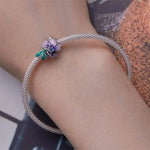 Purple Flower & Dragonfly Charm