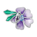Purple Flower & Dragonfly Charm
