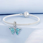 Radiant Blue Butterfly Dangle Charm