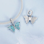 Radiant Blue Butterfly Dangle Charm