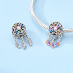 Rainbow Feather Dreamcatcher Dangle Charm