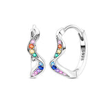 Rainbow Wave Hoop Earrings
