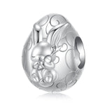 Sleeping Bunny in Floral Egg Charm