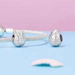 Sleeping Bunny in Floral Egg Charm